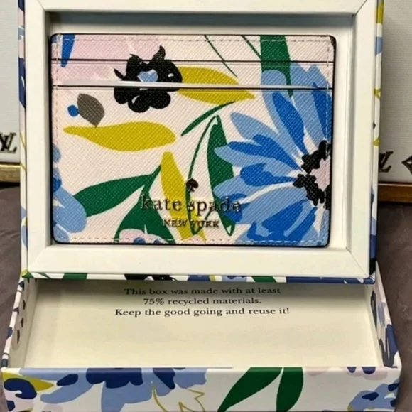 Kate Spade-Madison Festival Floral Slim Card Holder (Cream-Multi) - Picture 8 of 11